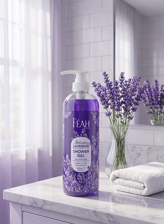 Feah Lavender Body Shower Gel 1000ML - Calming & Refreshing Fragrance Body Wash - Image 2
