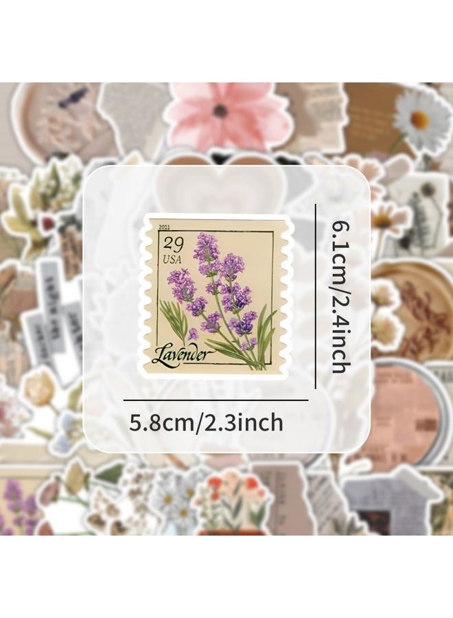 ANUWKS 120Pcs Mixed Vintage Stickers, Waterproof Scrapbook Aesthetic Sticker for Daily Planner, Water Bottles, Handbook Junk Journal Stickers, Scrapbooking Journaling Supplies for DIY Paper Crafts - Image 2