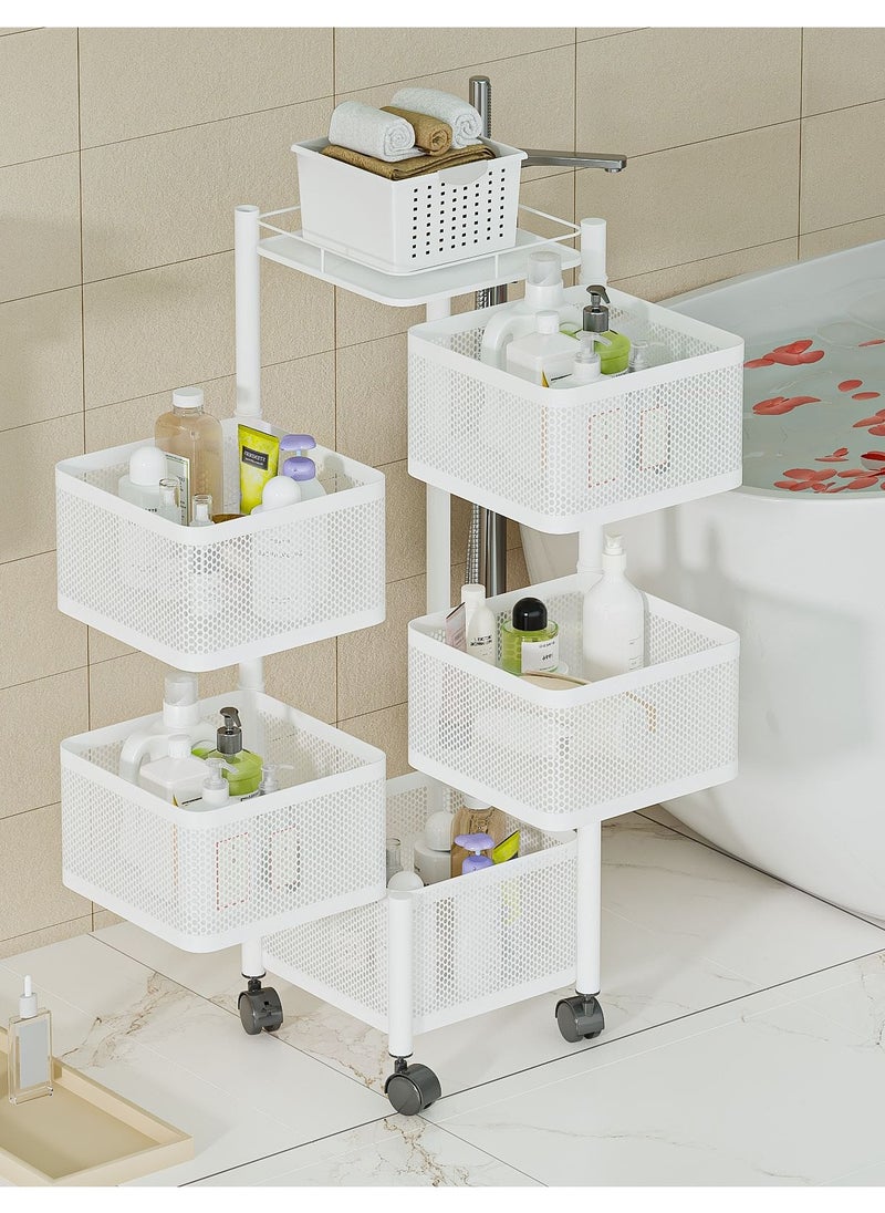 ALMUFARREJ - 5 Layers Square Bathroom Organizer Basket Black - Image 1
