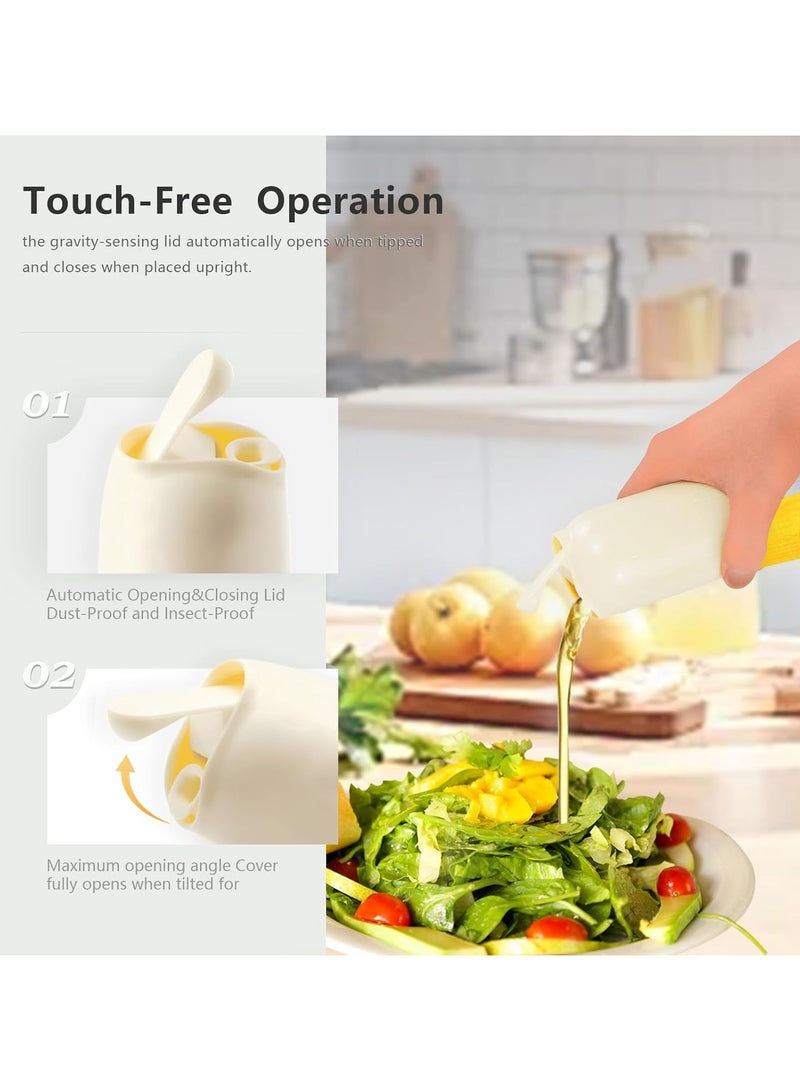 SYOSI Oil Sprayer for Cooking Olive Oil Dispenser Bottle for Kitchen Glass Oil Bottle Convenient Auto Flip Cap Olive Oil Glass Dispenser Bottle Essential Kitchen Gadgets Premium Oil Bottles - Image 2