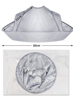 KASTWAVE Hair Cutting Cape Umbrella, Hairdressing Cloak Beard Shaving Waterproof Hairdressing Kit Haircut Accessories Salon Barber, Hair Cutting Waterproof Cloth Perm Hair Dyeing Clothing Gray  - Image 2