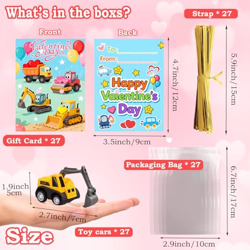 Atiger Easter Basket Stuffers for Kids School 27PCS Valentine Gifts with Pull Back Cars Truck Vehicles Set for Boys Girls Construction Toy for Class Party Favors Potty Training Reward for Kid Classroom - Image 5