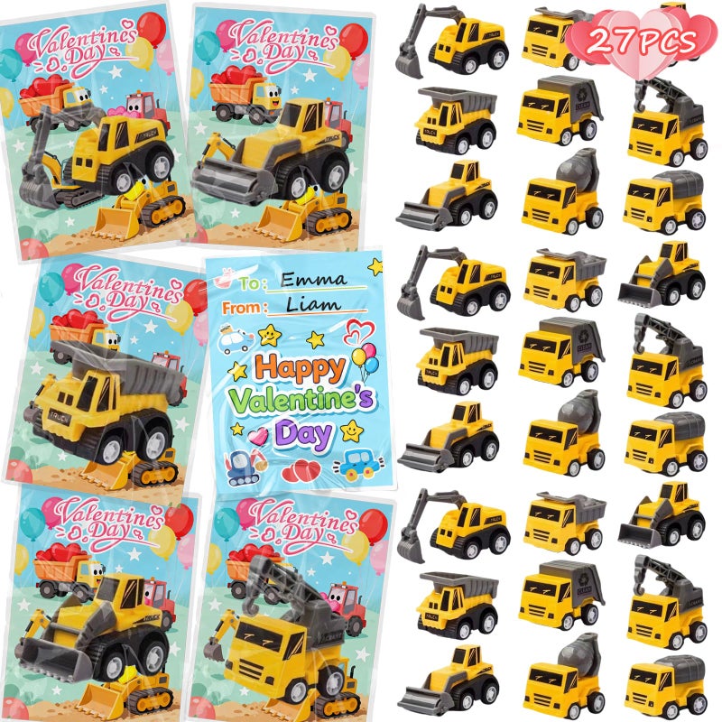 Atiger Easter Basket Stuffers for Kids School 27PCS Valentine Gifts with Pull Back Cars Truck Vehicles Set for Boys Girls Construction Toy for Class Party Favors Potty Training Reward for Kid Classroom - Image 3