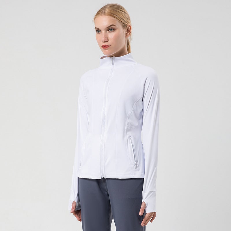 Generic 2023 Spring Womens Yoga Jacket Quick-Dry Running Top Fitness Apparel White 