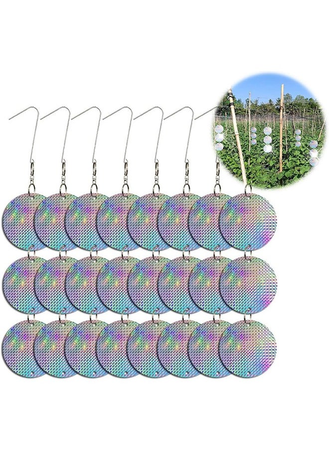 MVAQKLM  - [Upgrade] 24 Pcs Holographic Reflective Bird Scare Discs Pigeons, Bird Reflectors Scarer, Keep Birds Away (24 Round Disks) - Image 1