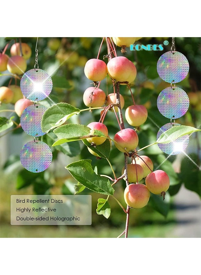 MVAQKLM  - [Upgrade] 24 Pcs Holographic Reflective Bird Scare Discs Pigeons, Bird Reflectors Scarer, Keep Birds Away (24 Round Disks) - Image 1