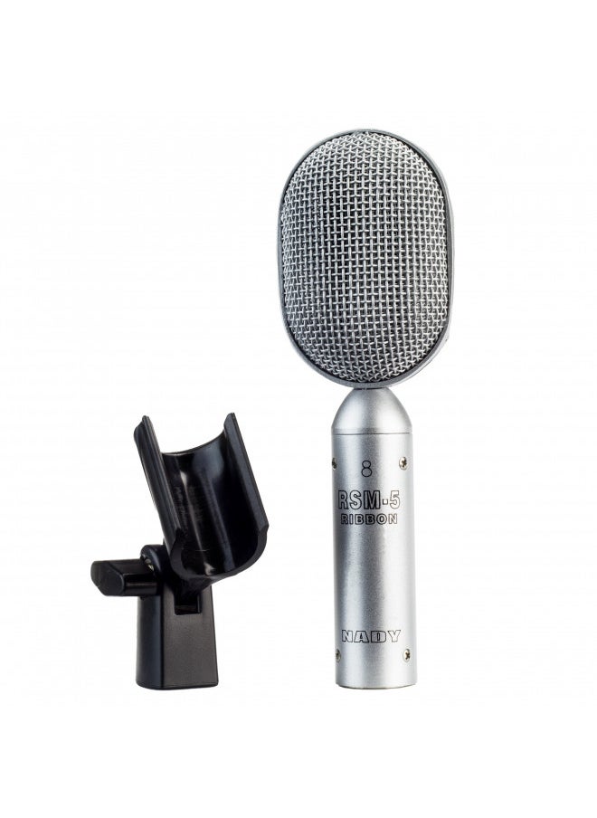 Nady - Nady RSM-5 Ribbon Microphone - Unique compact shape perfect for close miking, includes microphone clip and soft cloth pouch - Image 1