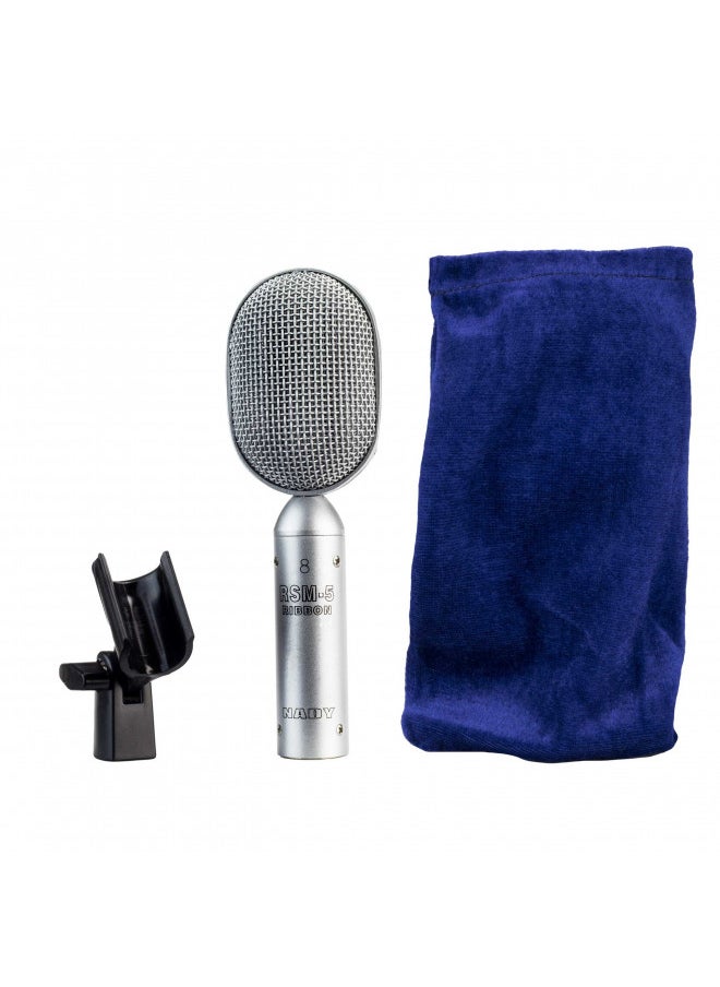Nady - Nady RSM-5 Ribbon Microphone - Unique compact shape perfect for close miking, includes microphone clip and soft cloth pouch - Image 1