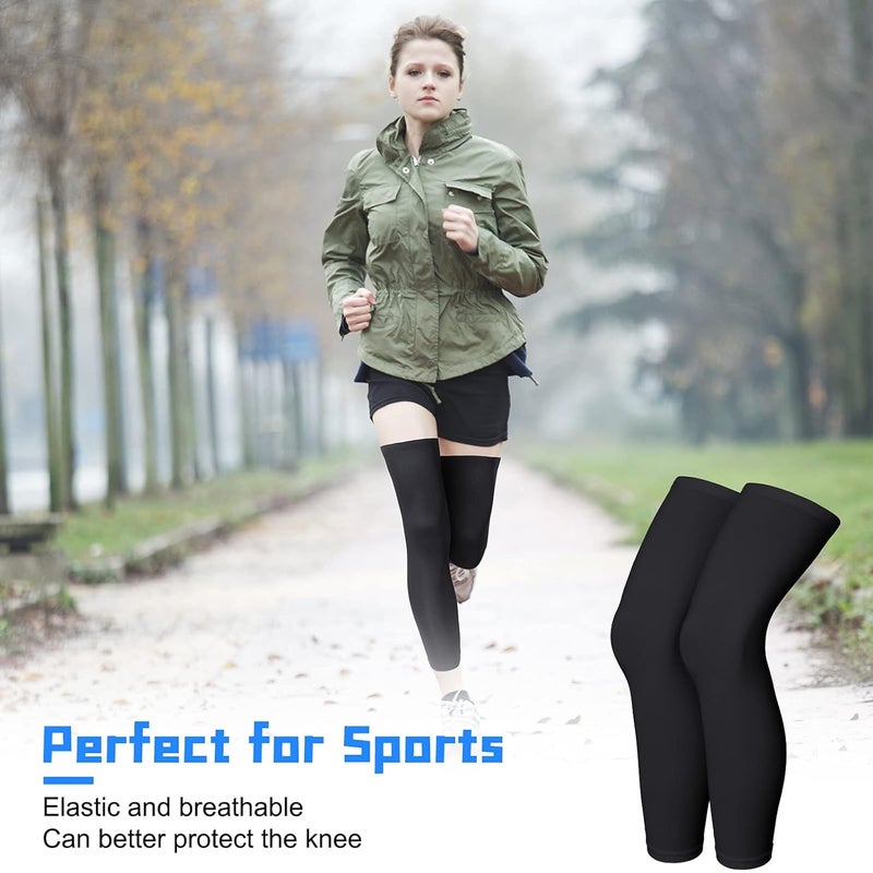 Boyiee 4 Pcs Thermal Arm Warmer Cycling for Men Women Full Length Warmers Arm Sleeves Leg Compression Outdoor, Black, Large - Image 3