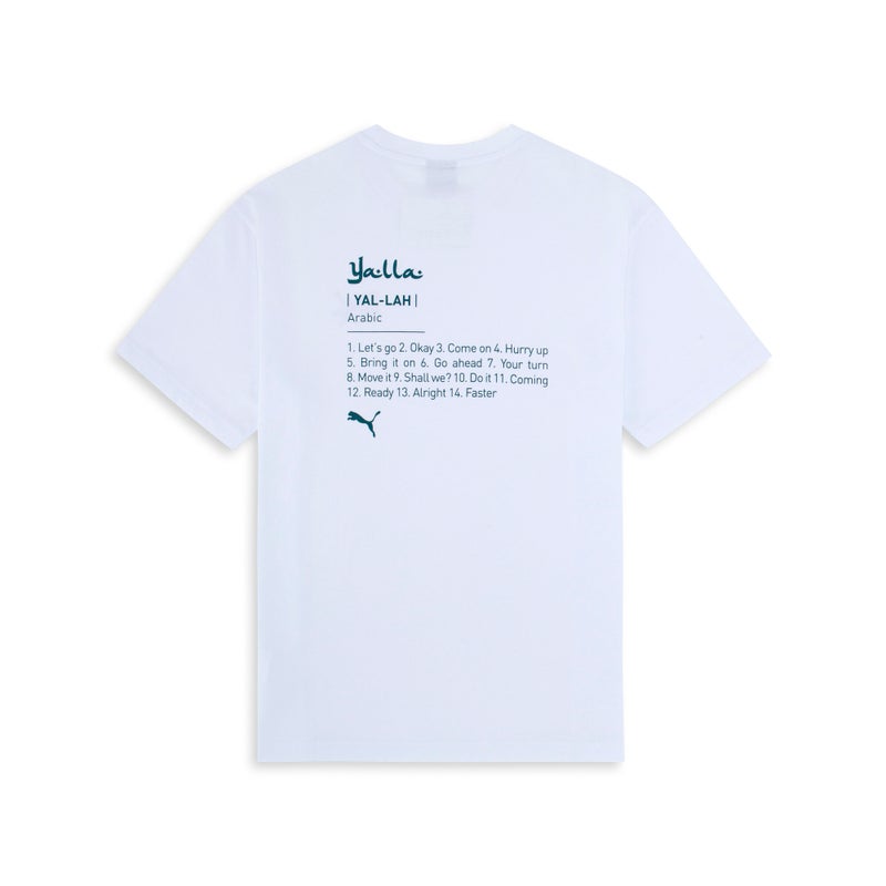 PUMA Dubai Yalla Mens White T-shirt - Image 2