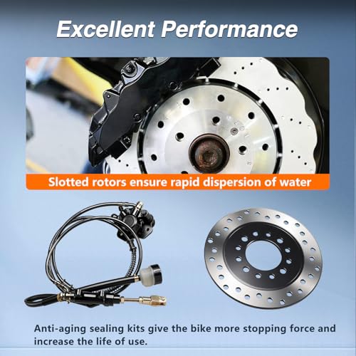 HIMARKLIF Hydraulic Rear Disc Brake Caliper System Disk Rotor Pads Compatible with Dirt Bike Quad Wheel ATV Go-kart 150cc 200cc 250cc Dune Buggy - Image 4