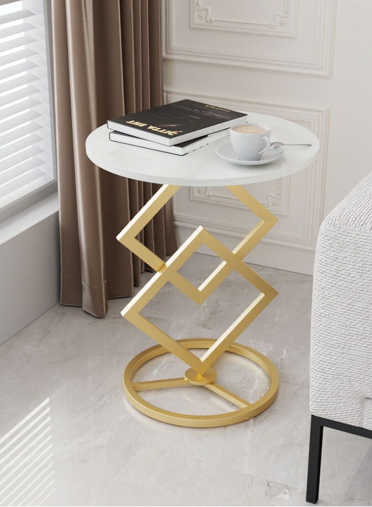 CityRiya-Long Side Table, Coffee Table, Marble End Table, Round Table, Bedside Table, Living Room Table, Coffee Corner Table for Living Room/Bedroom/Office, Nightstand Bed Side Table - Image 3