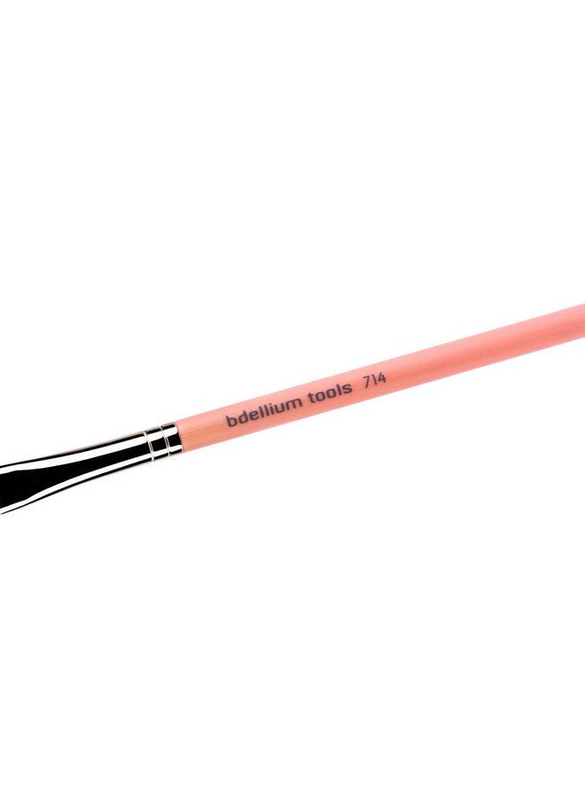 Bdellium Tools Professional Makeup Brush - Pink Bambu Series 714 Flat Eye Definer - With Soft Synthetic Fibers, For Eye Definition (Pink, 1Pc) 
