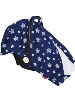Moonsea Moonsea Baby Carseat Canopy Nursing Cover, Car Seat Canopy for Girls or Boys, Navy Star Print Infant Car Seat Canopy with Soft Minky Fabric Back, for Breastfeeding Moms  - Image 2