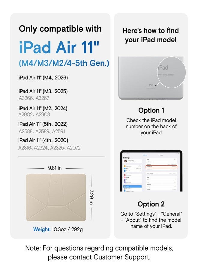 MOFT Dynamic Folio Case for iPad Air 11-inch (M3 2025 / M2 2024) & iPad Air 10.9-inch 5th 4th Generation 2022 2020, Silm Magnetic Stand Case with 20+ Viewing Angles,Jet Black - Image 2