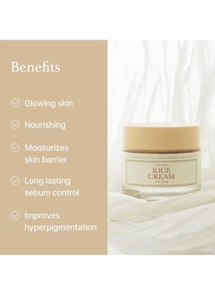 I'M FROM I'm from Rice Cream,  Rice Bran Essence with Ceramide, Glowing Look, Improves Moisture Skin Barrier, Nourishes Deeply, Smoothening to Even Out Skin Tone, K Beauty  - Image 4