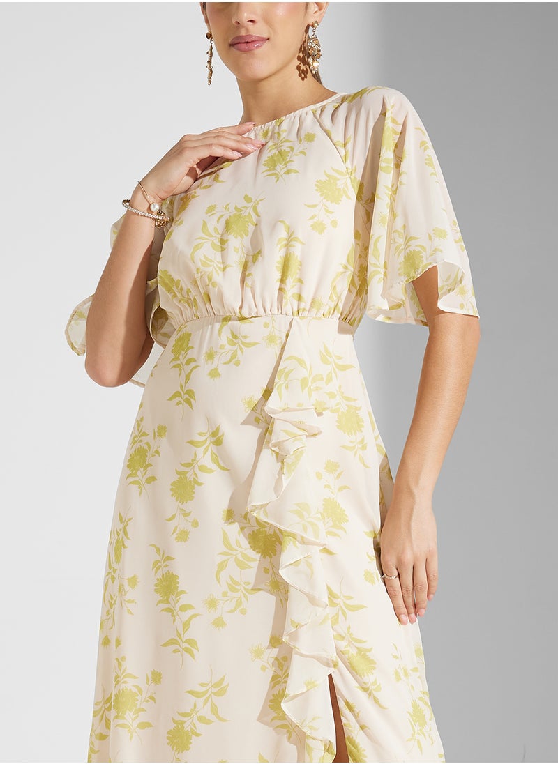 Anaya With Love Shirred Back Maxi Dress  Waterfall Ruffle Skirt  - Image 3