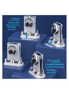 Anmi PS5 Slim Stand with Cooling Station and Dual Controller Charging Station for PS5 Slim Digital Edition, PS5 Slim Disc Version, PS5 Slim Cooling Fan with Headset Holder and 3 Adjustable Fan Speeds  - Image 2
