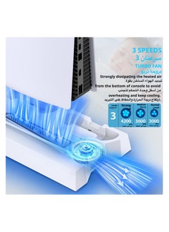 Anmi PS5 Slim Stand with Cooling Station and Dual Controller Charging Station for PS5 Slim Digital Edition, PS5 Slim Disc Version, PS5 Slim Cooling Fan with Headset Holder and 3 Adjustable Fan Speeds  - Image 4