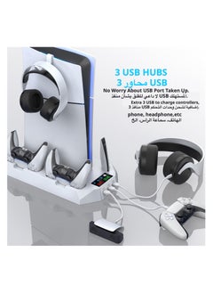 Anmi PS5 Slim Stand with Cooling Station and Dual Controller Charging Station for PS5 Slim Digital Edition, PS5 Slim Disc Version, PS5 Slim Cooling Fan with Headset Holder and 3 Adjustable Fan Speeds  - Image 5