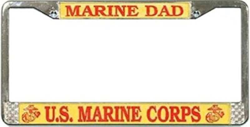Mitchell Proffitt U.S. Marine DAD License Plate Frame - Chrome - Image 1