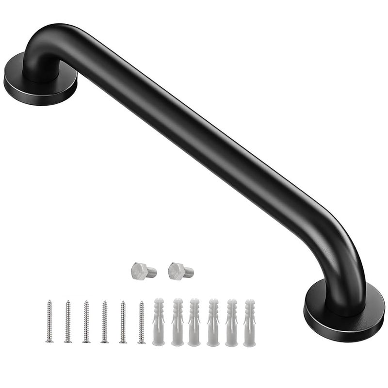 Conwithna Shower Grab Bars for Bathtubs and Showers Stainless Steel Handicap Grab Bars for Shower Anti Slip Safety Shower Grab Bars for Bathroom Holds up to 500LBs 12 L x 1 D Matte Black - Image 3