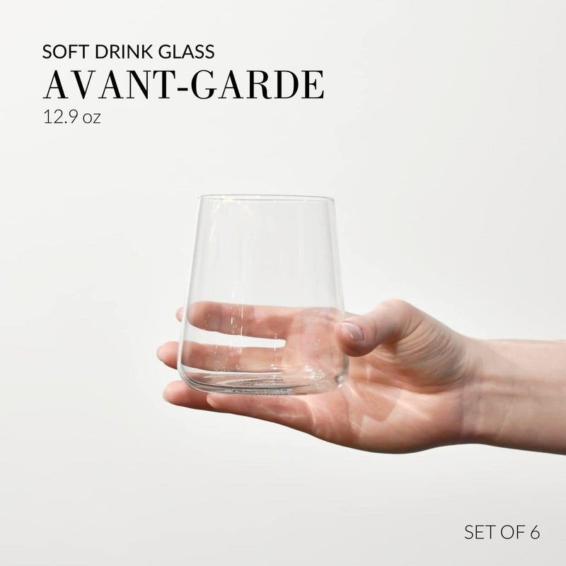Krosno Water Juice Drinking Glasses, Set of 6, 12.9 oz, Avant-Garde Collection, Crystal Glass, Lightweight Everyday Drinking Glasses, Multi-Purpose, Dishwasher Safe, Made in Europe - Image 3