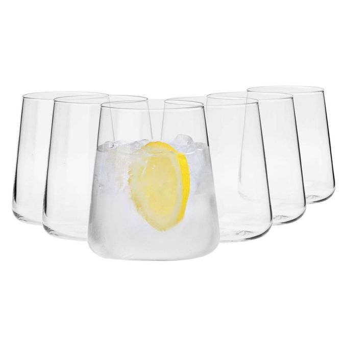 Krosno Water Juice Drinking Glasses, Set of 6, 12.9 oz, Avant-Garde Collection, Crystal Glass, Lightweight Everyday Drinking Glasses, Multi-Purpose, Dishwasher Safe, Made in Europe - Image 1