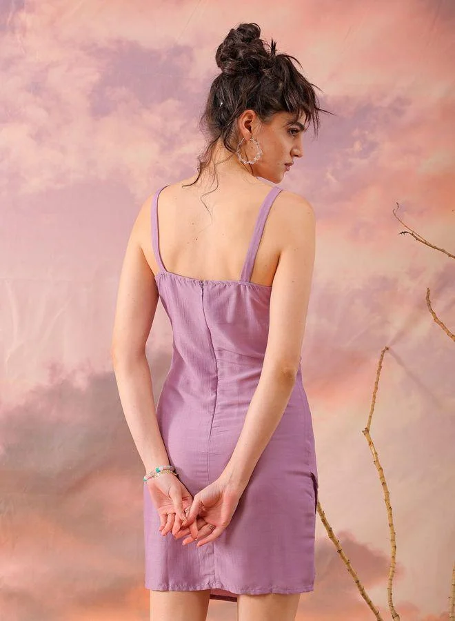 مرفوعة Women Fitted Casual Solid Gathered Dress