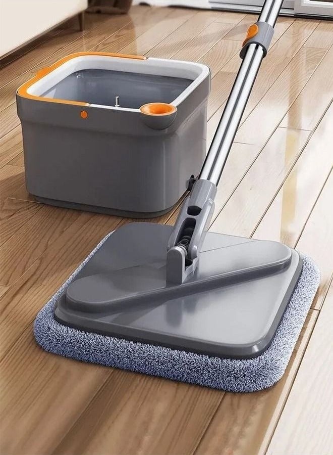 HOMESTAR Microfiber Rotary Mop and Bucket for Hands-Free Floor Cleaning with 4 Spare Parts - Image 2