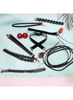 Akstore 8 Pcs Classic Layered Cute Black Velvet Choker Necklace Womens (8)  - Image 3