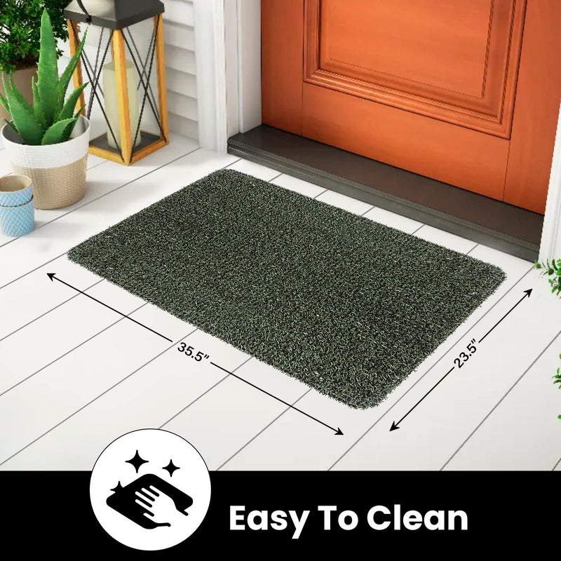 Clean Machine آلة تنظيف 10376912 سجادة مدخل لالتقاط الأوساخ من أستروتيرف 23.5" × 35.5" ، فلير إيفرغرين - Image 5