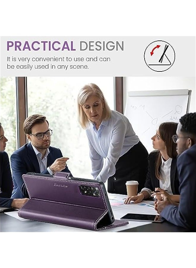 حافظة جلدية مطوية لهاتف Xiaomi Redmi Note 11S (4G) \/ Note 11 (4G) مع حامل بطاقات RFID المانع للتشويش، تصميم رفيع مضاد للصدمات من البولي يوريثان مع غطاء محفظة كتابي وحامل، فتحة للنقود، إغلاق مغناطيسي - Image 5