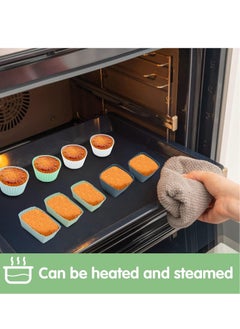 Excefore Silicone Cup cake Moulds 12Piece Reusable Cup cake Cases Non-Stick Bakeware Muffin Cases Food Grade Safety Air Fryer Liner Oven Bakeware Baking Cups Kit For DIY Baking Bread Cakes Daily Use  - Image 4