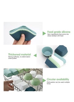 Excefore Silicone Cup cake Moulds 12Piece Reusable Cup cake Cases Non-Stick Bakeware Muffin Cases Food Grade Safety Air Fryer Liner Oven Bakeware Baking Cups Kit For DIY Baking Bread Cakes Daily Use  - Image 2