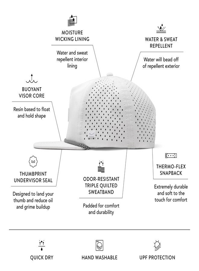 melin Coronado Brick Hydro, White, Men's Rope Hat, Water-Resistant Fitted Baseball Caps for Men & Women, Golf, Running, or Workout Hat, Medium-Large - Image 2