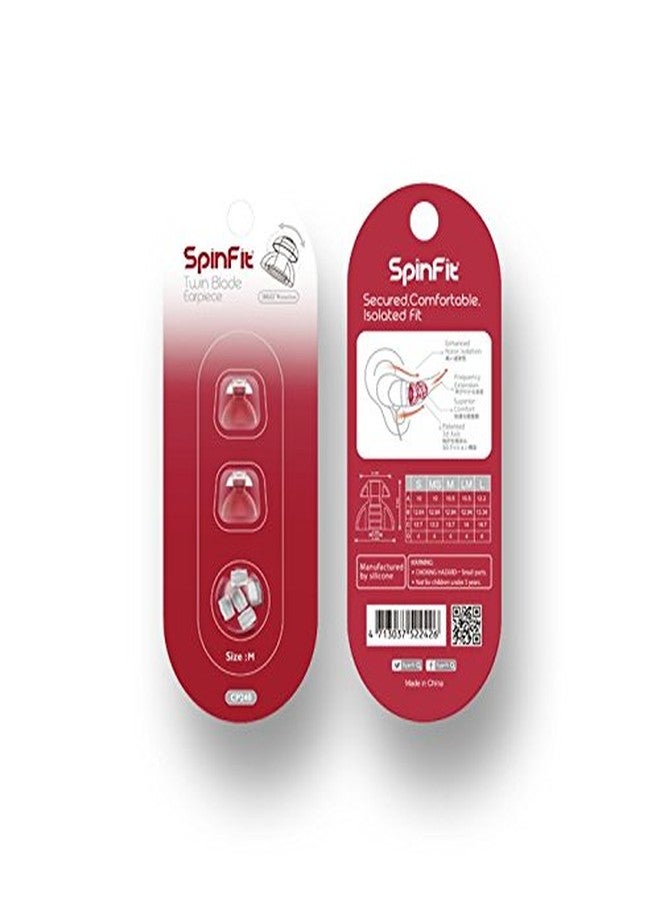 SpinFit CP240 Double Flange - M - Patented Silicone Eartips for Replacement (1 Pair, Insert Included)(for Nozzle Diameter from 4.5-5m, w/Insert from 3-3.5mm) - Image 3