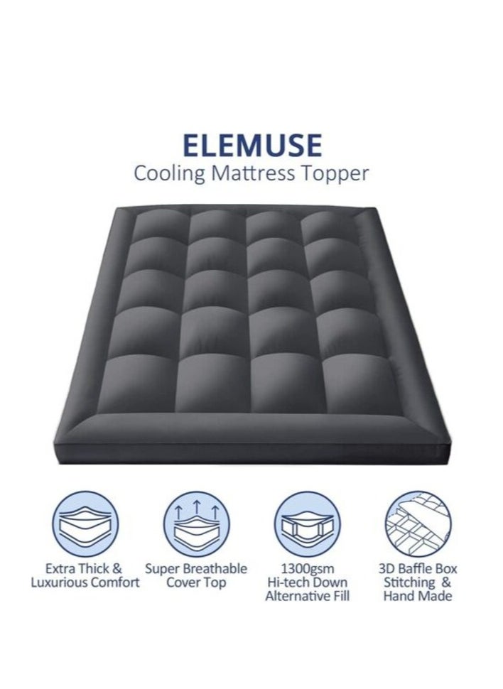 DEEP SLEEP Every Night Deep Sleep Mattress Topper Soft Comfort White 500 GSM (Gray, Single Size - W 90 X L 200 Cm)  - Image 2