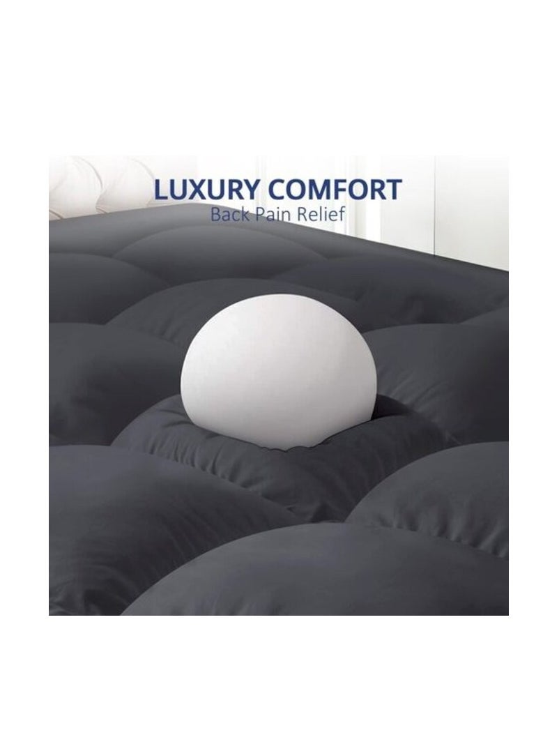 DEEP SLEEP Every Night Deep Sleep Mattress Topper Soft Comfort White 500 GSM (Gray, Single Size - W 90 X L 200 Cm)  - Image 3