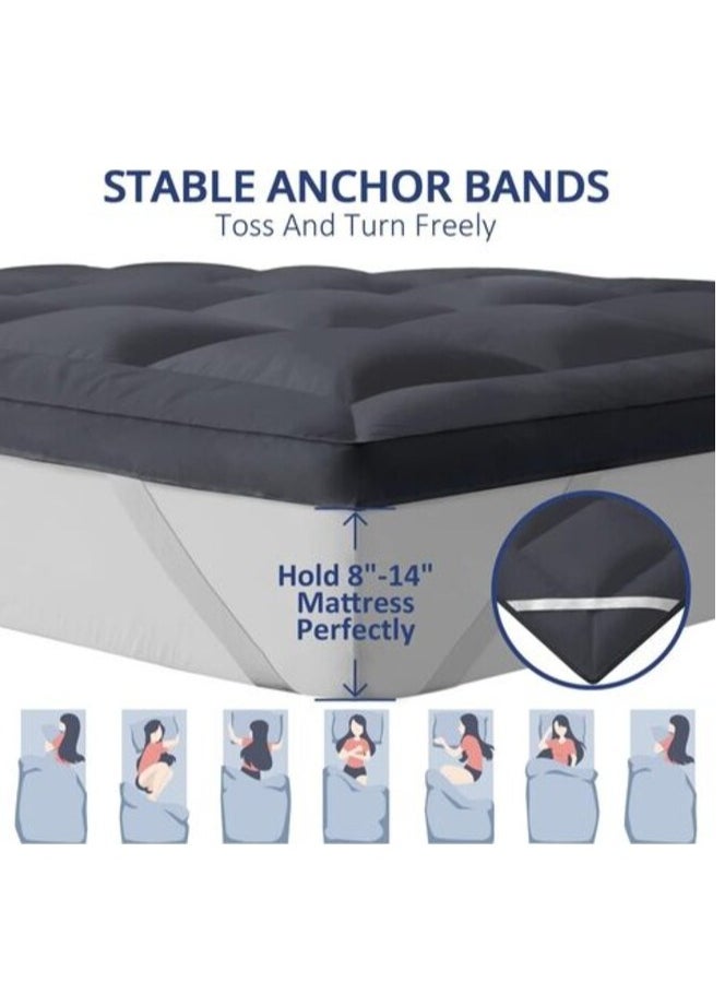 DEEP SLEEP Every Night Deep Sleep Mattress Topper Soft Comfort White 500 GSM (Gray, Single Size - W 90 X L 200 Cm)  - Image 4