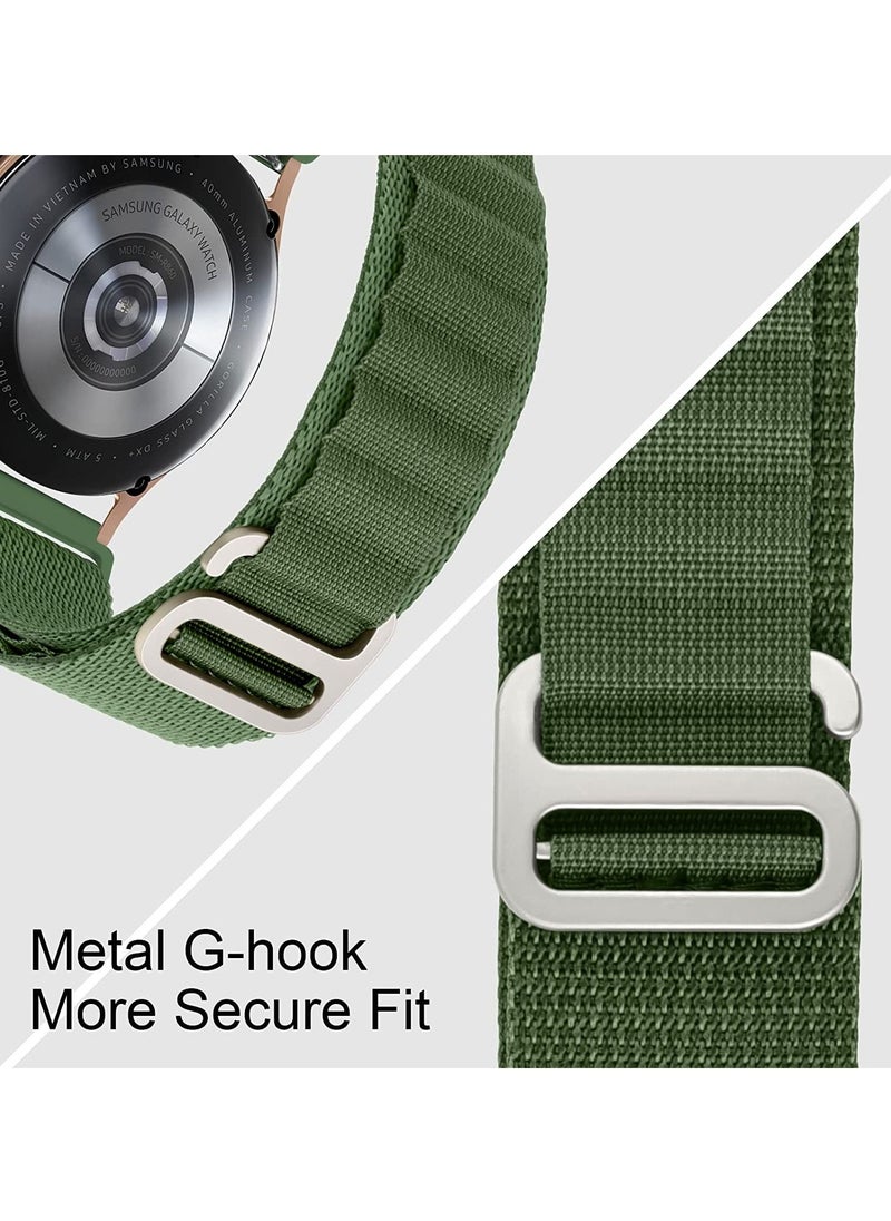Generic Alpine Loop 22mm Compatible With Xiaomi Amazfit GTR 2 Strap Sport, Durable Sport Nylon Strap With Titanium G Hook  Olive Green  - Image 3