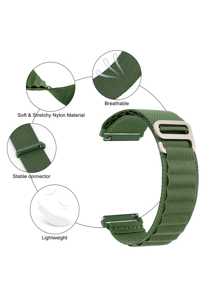 Generic Alpine Loop 22mm Compatible With Xiaomi Amazfit GTR 2 Strap Sport, Durable Sport Nylon Strap With Titanium G Hook  Olive Green  - Image 1