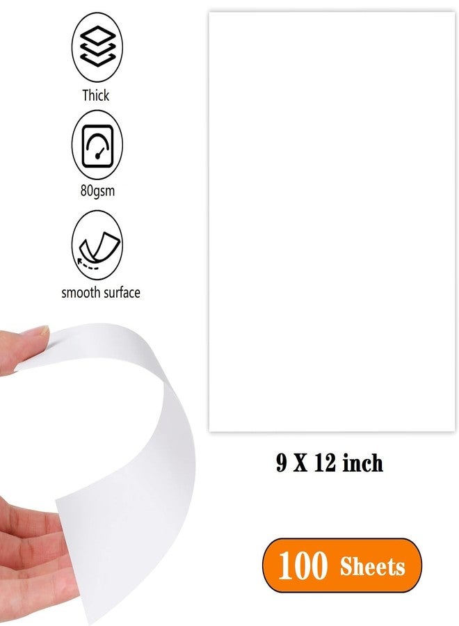 WAUPPY 9"x12" Sketching Drawing Paper 100 Sheets Art Craft Paper for Kids, School Arts Supplies, White Coloring Paper, Doodle Paper - Image 2