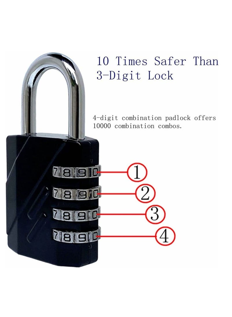 Combination Locks Resettable 4-Digit Outdoor Waterproof Padlock for Gym, School Locker, Fence, Toolbox, Gate, Hasp Storage Lock - Image 3