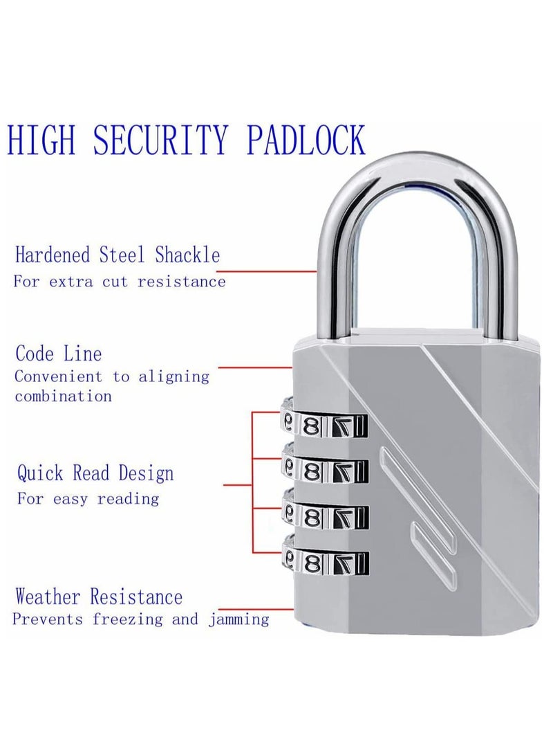 Combination Locks Resettable 4-Digit Outdoor Waterproof Padlock for Gym, School Locker, Fence, Toolbox, Gate, Hasp Storage Lock - Image 4
