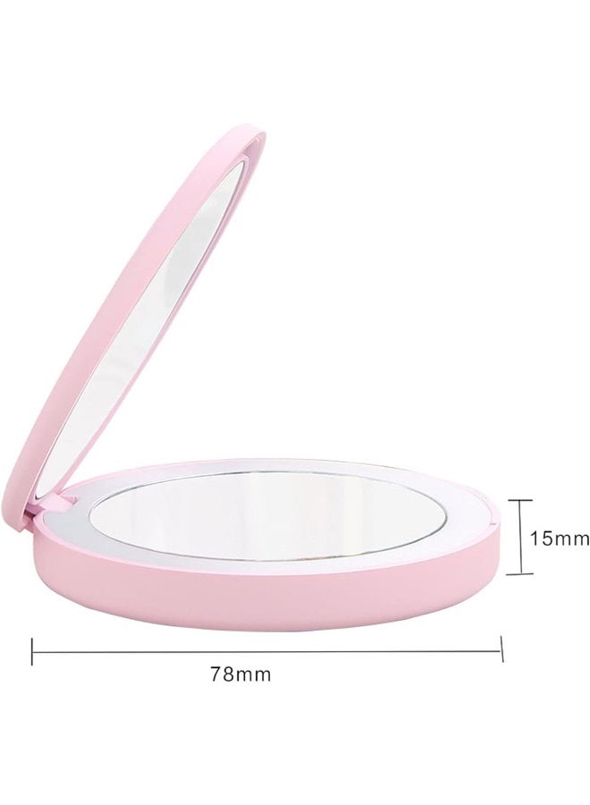 SAFENHAND Dimmable LED Lighted Compact Makeup Mirror, 1x/10x Magnification, 2-Sided, Portable for Purse, Handbag, Travel  - Image 3