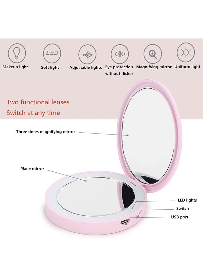 SAFENHAND Dimmable LED Lighted Compact Makeup Mirror, 1x/10x Magnification, 2-Sided, Portable for Purse, Handbag, Travel  - Image 5