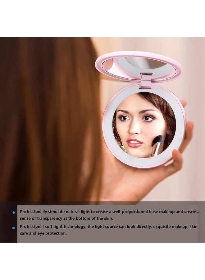 SAFENHAND Dimmable LED Lighted Compact Makeup Mirror, 1x/10x Magnification, 2-Sided, Portable for Purse, Handbag, Travel  - Image 4