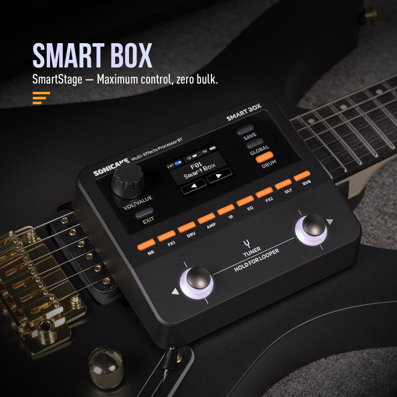 SONICAKE QME-20 Smart Box - Multi Effects Pedal for Guitar with 130+ Effects, NAM/IR Support, Looper, Built-in Tuner/Metronome, Portable Effects Processor with USB Audio Interface, Stereo Output - Image 2