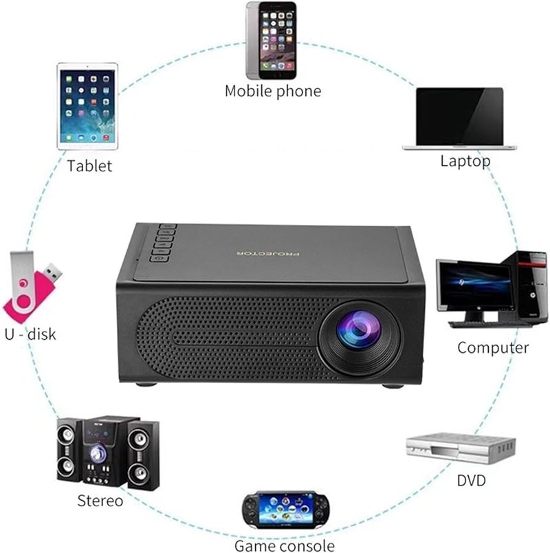 ميني بروجكتور محمول 1080P عالي الدقة مسرح منزلي بروجكتور أفلام خارجي HDMI USB صوتي - Image 3